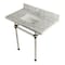 Kingston Brass 36X22 Marble Vanity Top W/ Acrylic Feet Combo, Marble/Nickel KVPB36MASQ8 - alternate 1